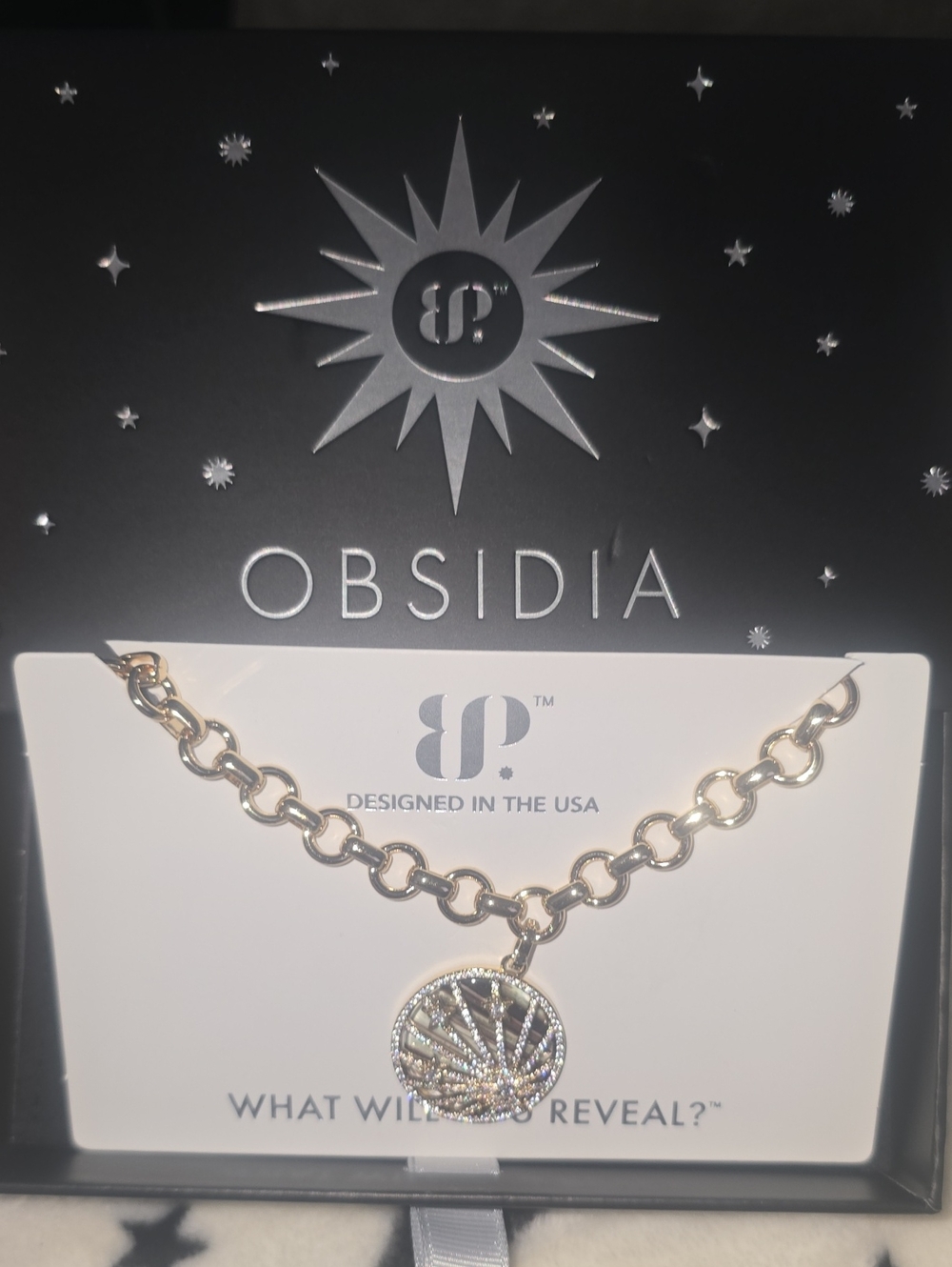 Bomb Party Obsidia Gold Necklace